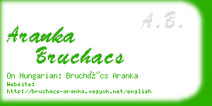 aranka bruchacs business card